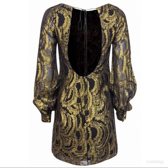 ⭐️HOST PICK⭐️ MILLY Golden Open Back Silk Mini Dress - Picture 3 of 15